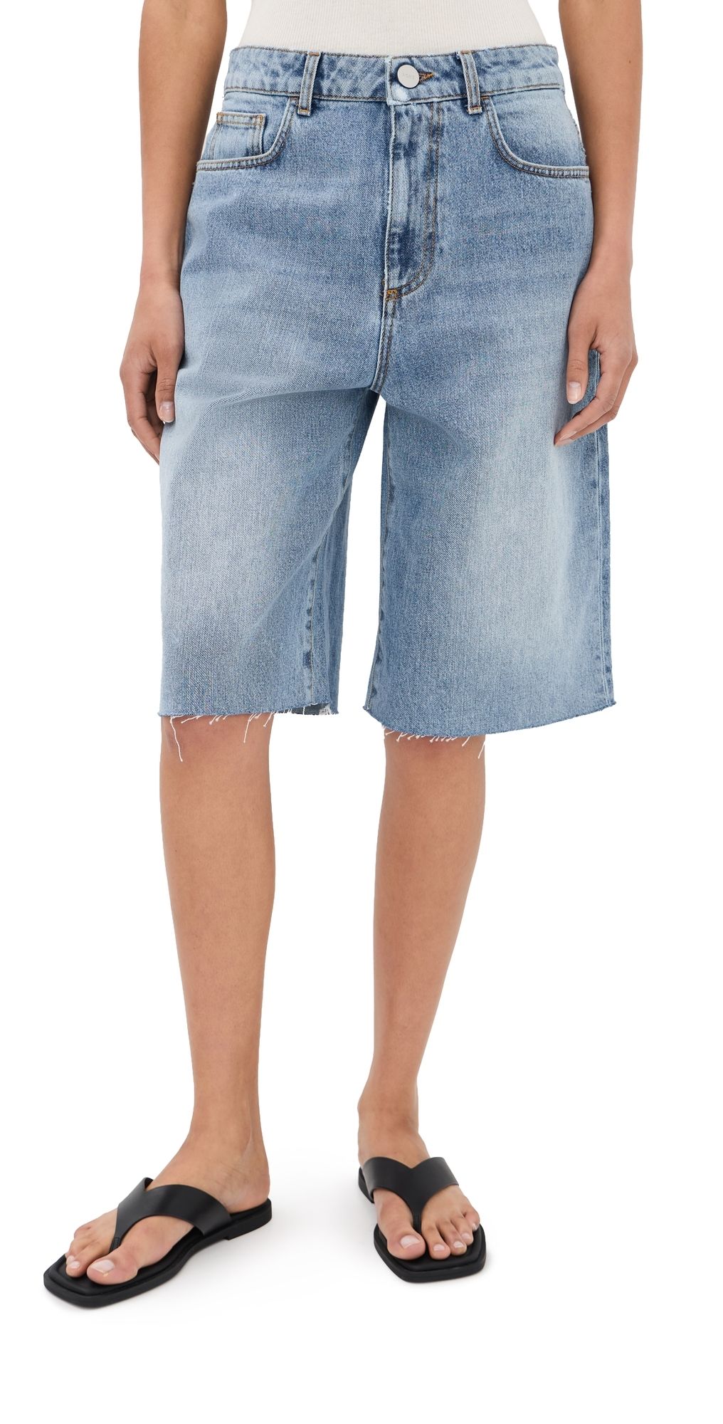Róhe Baggy Fit Denim Shorts Classic Blue 38