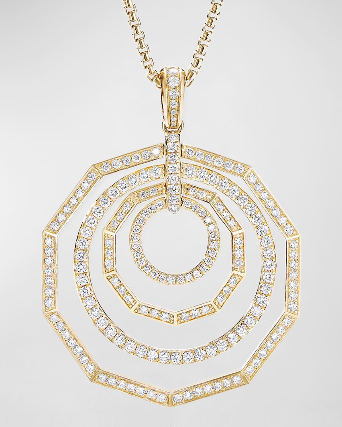 Stax 18k Yellow Gold Diamond 4-Ring Pendant Necklace