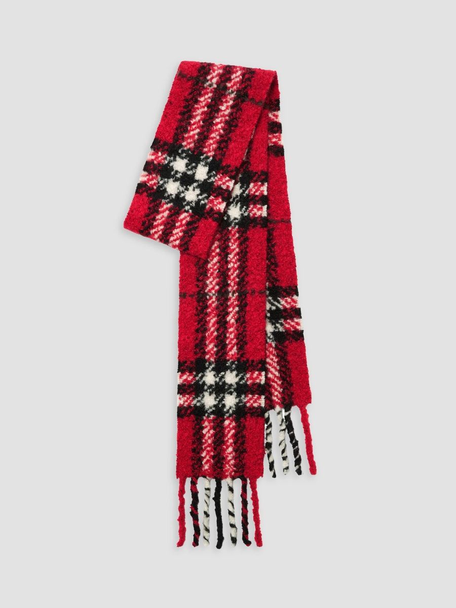 Burberry Women's Check Alpaca-Wool-Blend Narrow Scarf - Red
