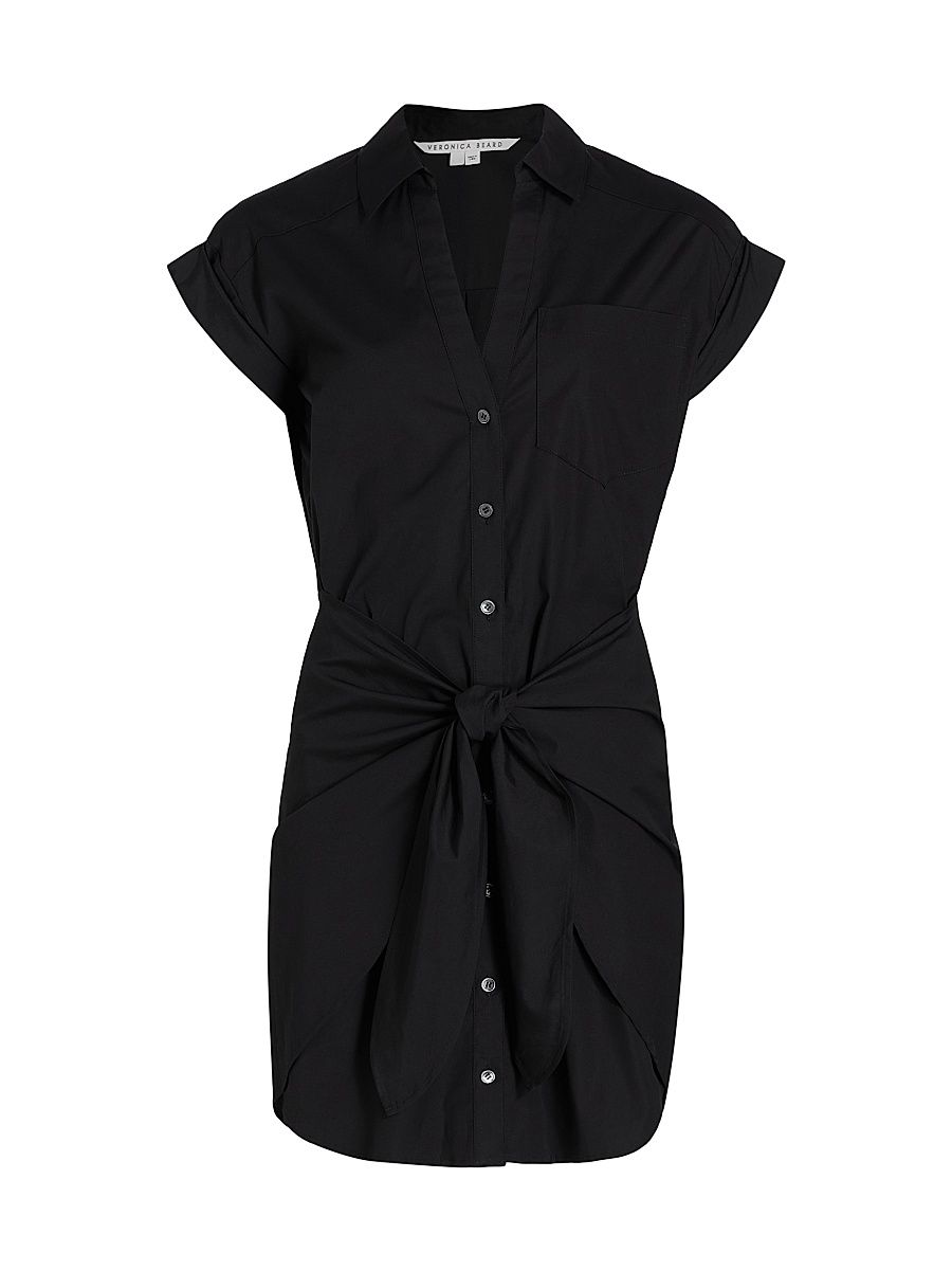 Women's Aimee Cotton-Blend Mini-Shirtdress - Black - Size 8