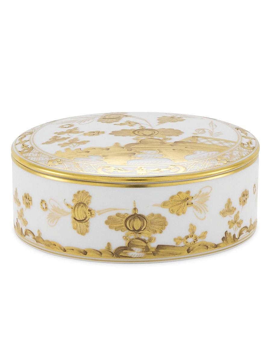 Tesori Oriente Italiano Round Lidded Box - White