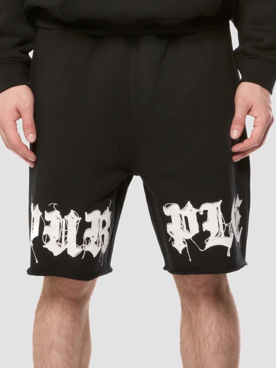 Purple Brand Men's Logo Cotton Fleece Shorts - Black - Size XXL