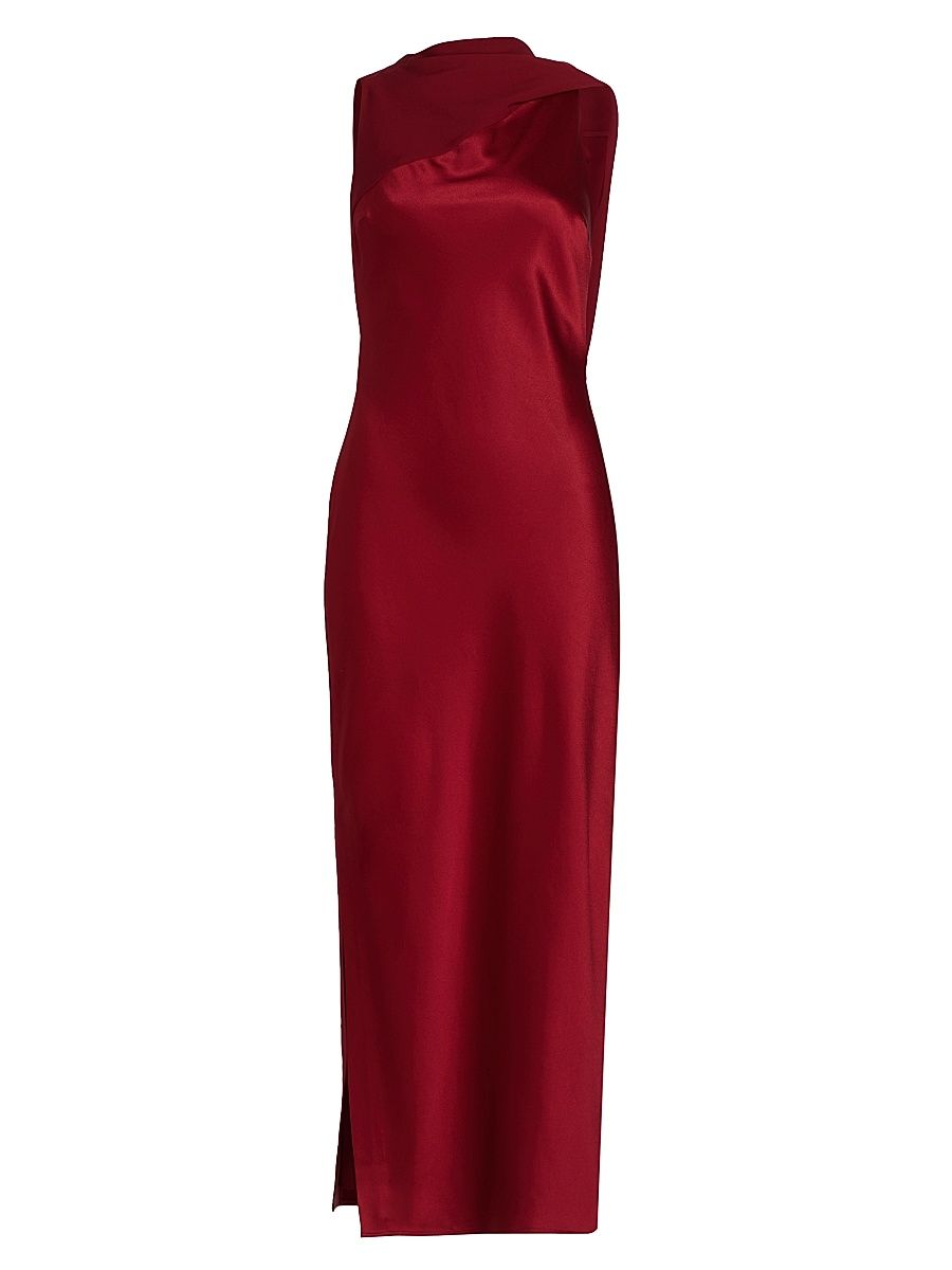 Women's Alula Open-Back Sleeveless Satin Dress - Red - Size 14