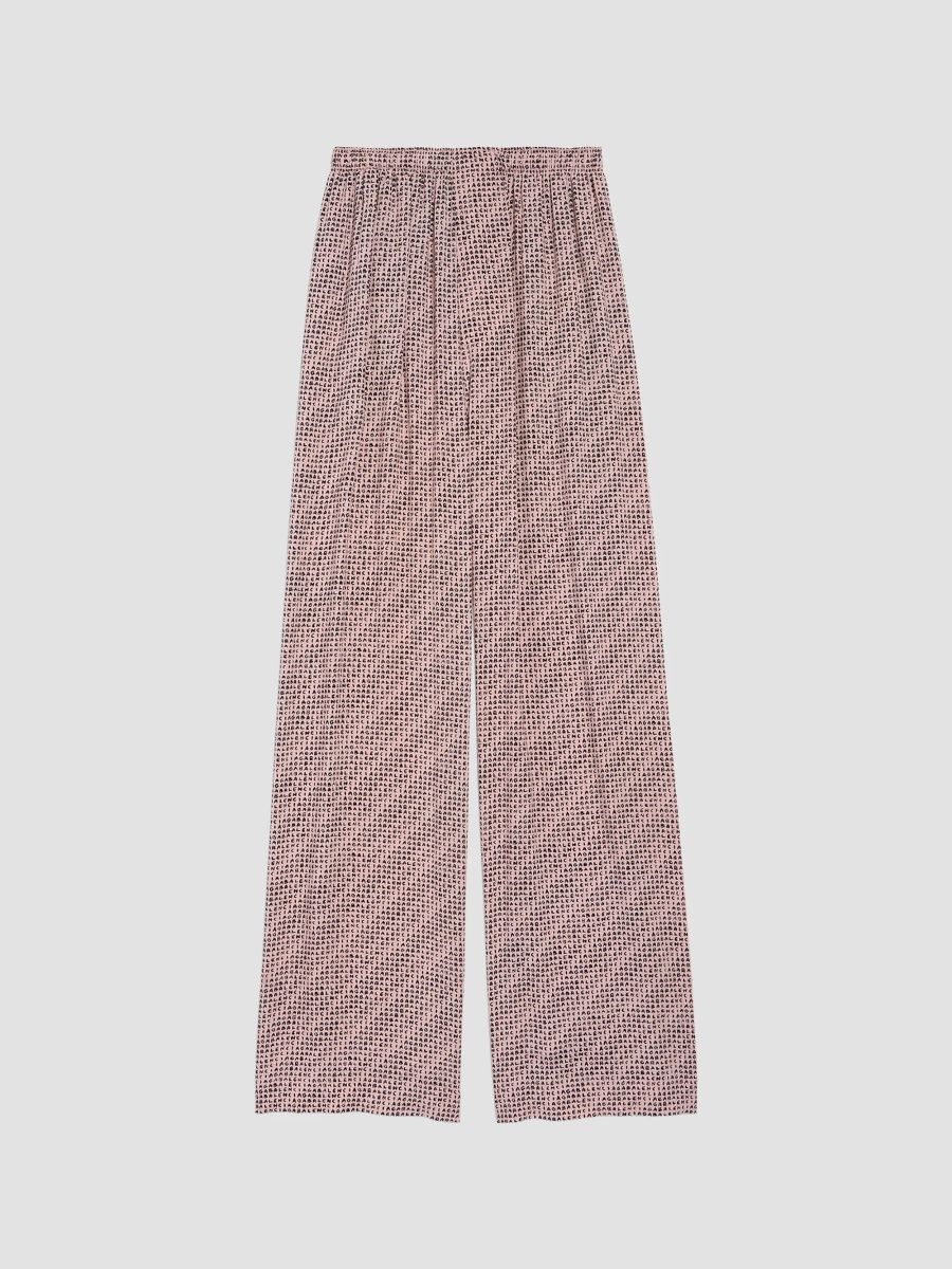 Balenciaga Women's Monogram Pyjama Pants - Dusty Pink Black - Size 6