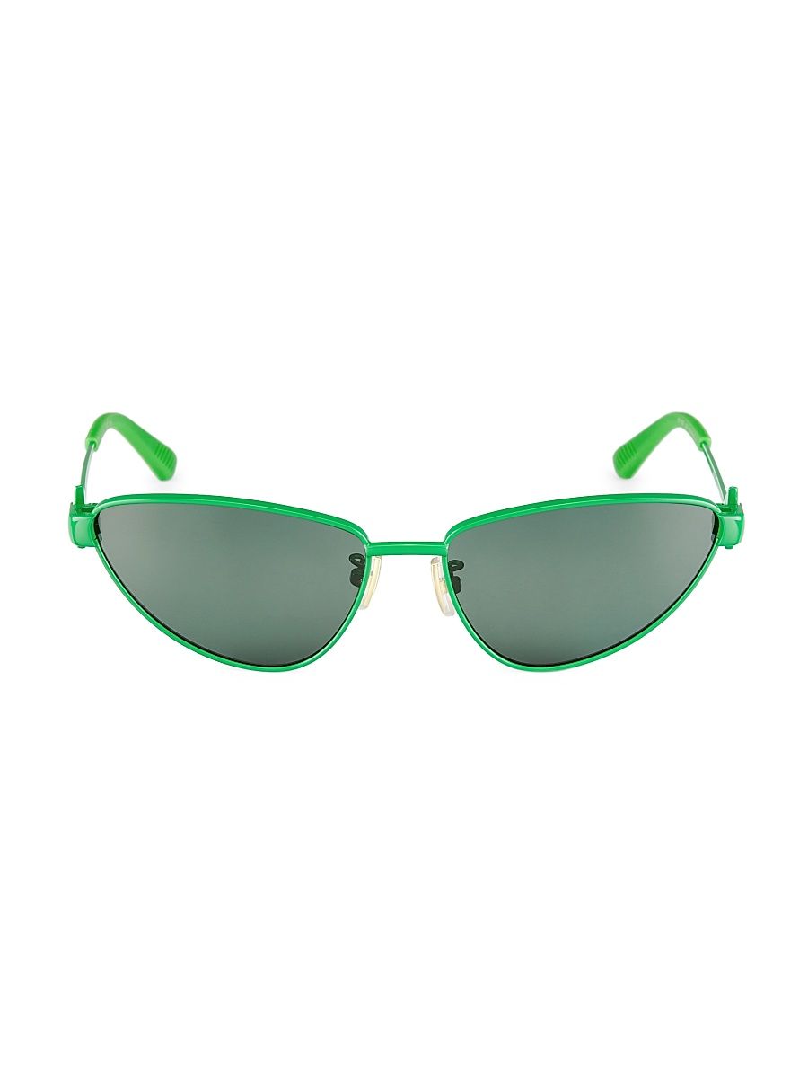 Women's Triangle Metal 59MM Cat-Eye Sunglasses - Green