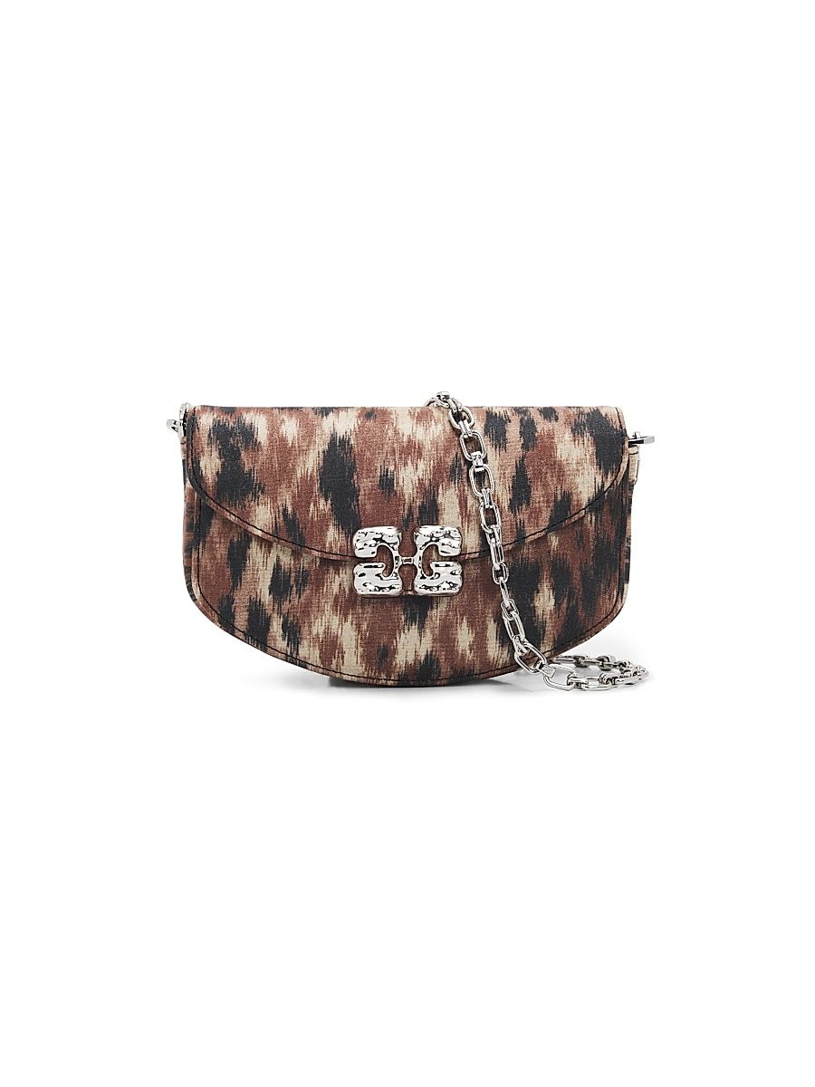 Women's Lulu Blurred Leopard Wallet-On-Chain - Burro