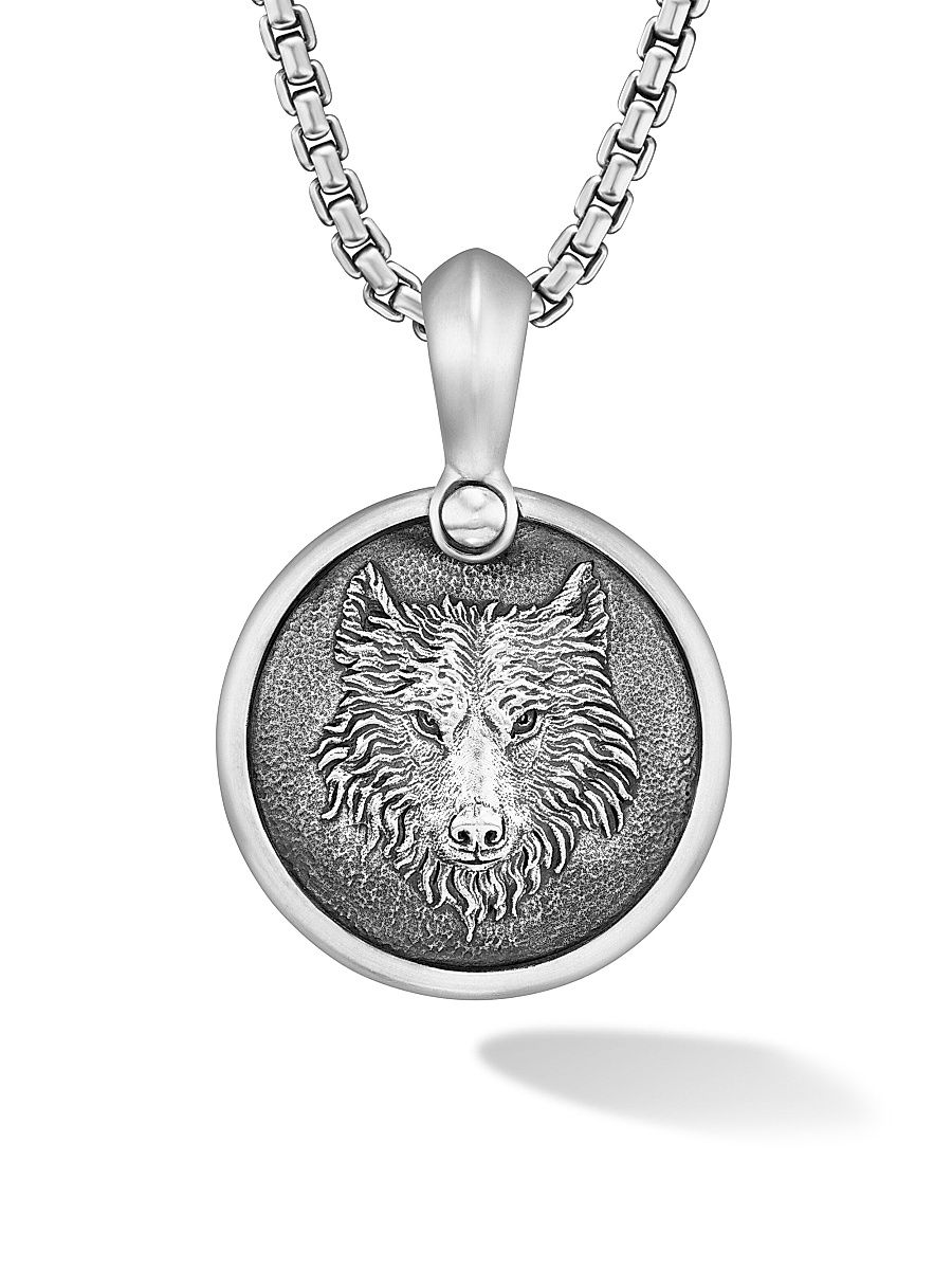 Men's Petrvs Wolf Amulet in Sterling Silver - Silver