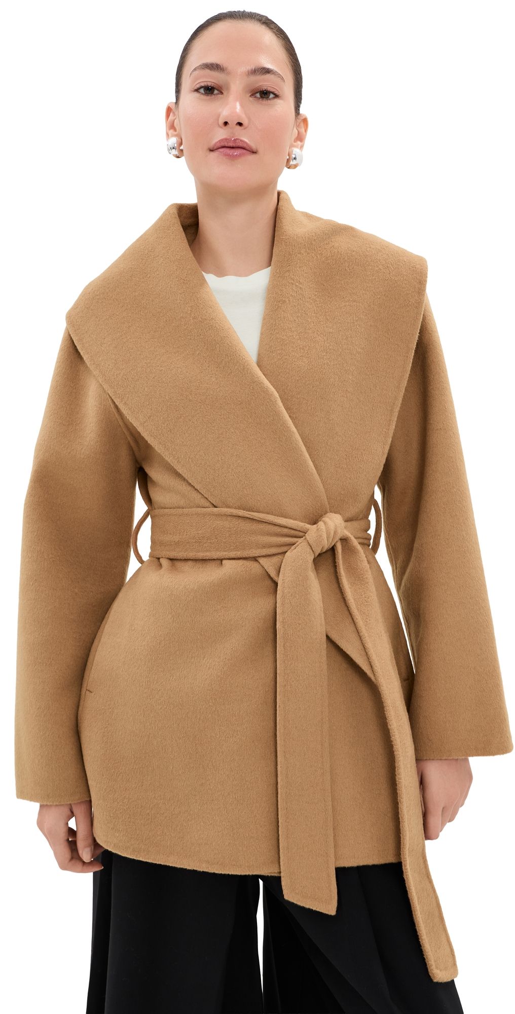 LE BOP Cora Wrap Coat Chocolate XL