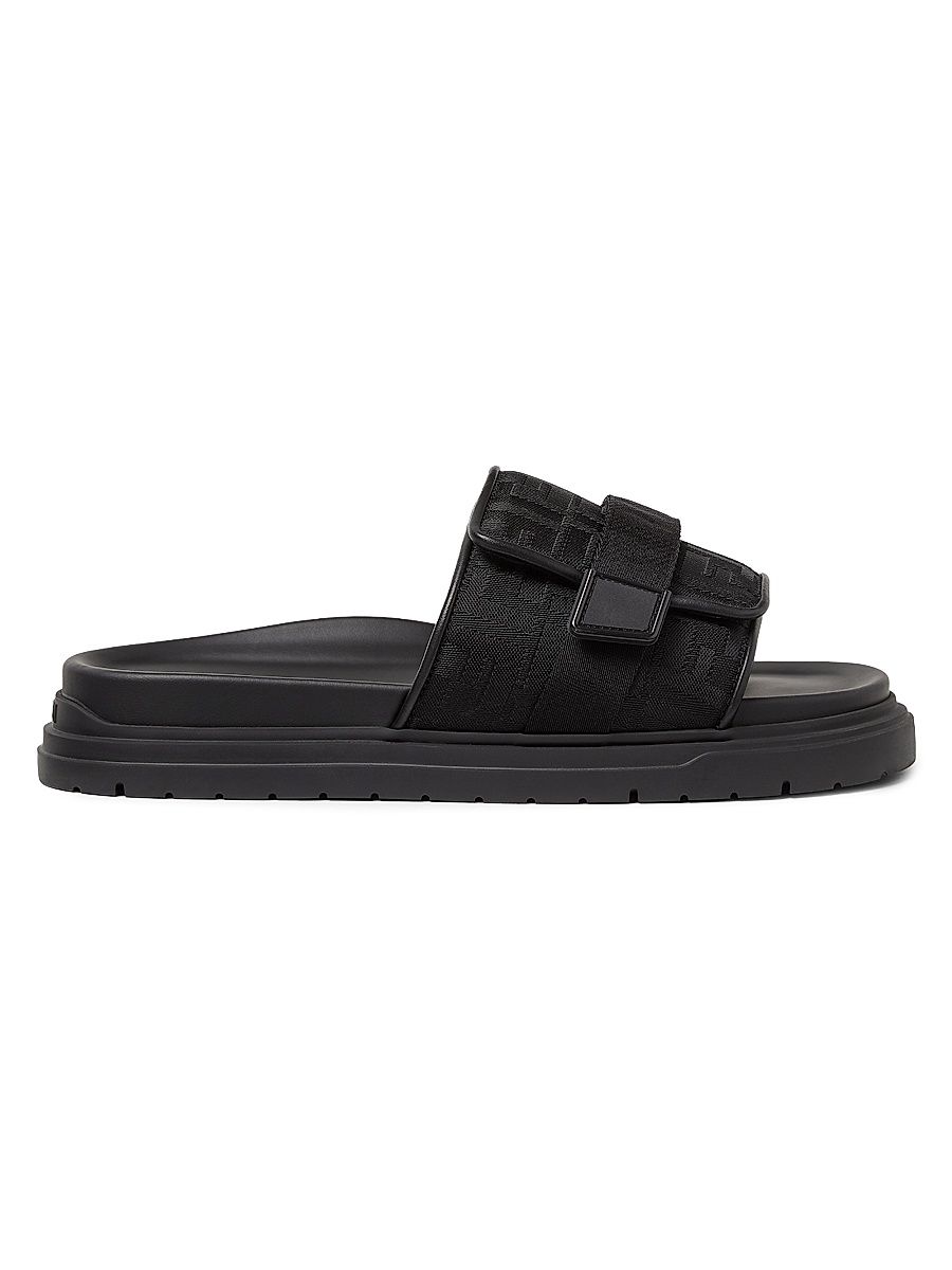 Men's Logo Jacquard Slide Sandals - Nero - Size 9