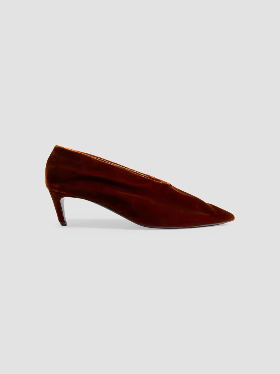 Khaite Women's Miriam 50MM Velvet Pumps - Rust - Size 12