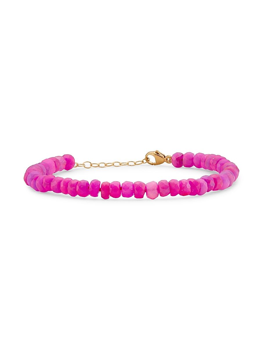 Women's Soleil 14K Yellow Gold & Opal Beaded Bracelet - Fuschia