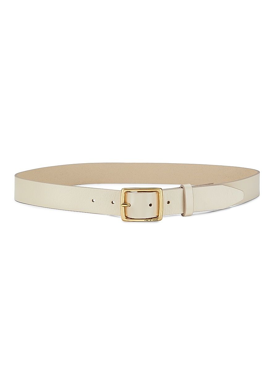 Women's Boyfriend Smooth Leather Belt - Turtle Dove - Size Medium