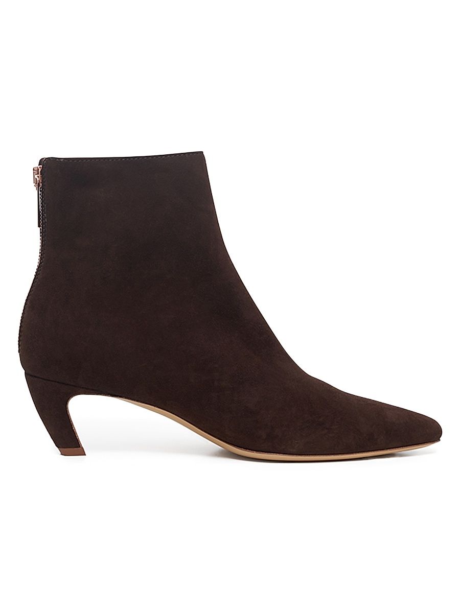 Women's Clayton 50MM Suede Ankle Booties - Dark Chocolate - Size 12