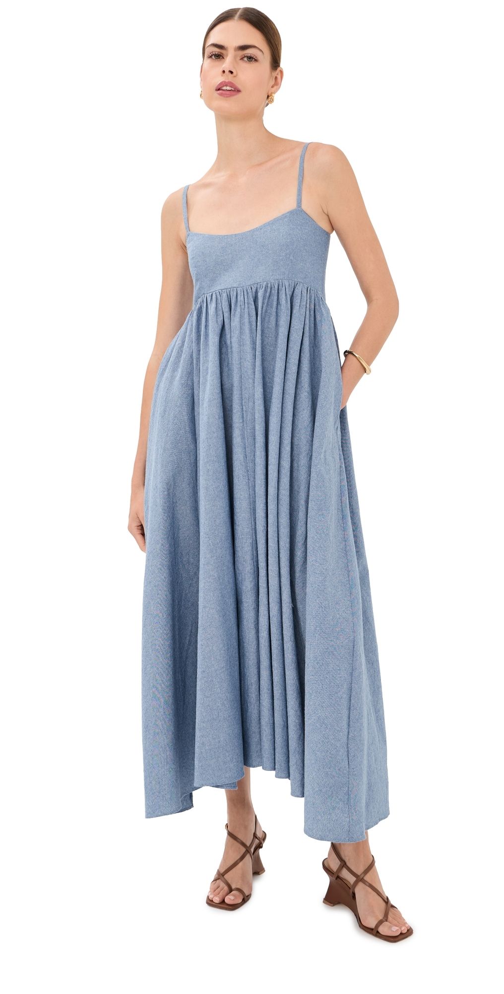 Azeeza Rachel Midi Dress Medium Denim XS
