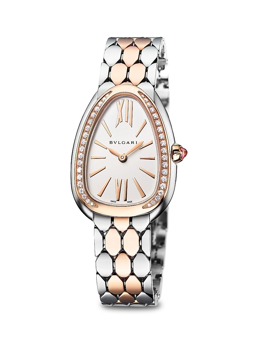Women's Serpenti Seduttori Rose Gold, Stainless Steel & Diamond Bracelet Watch