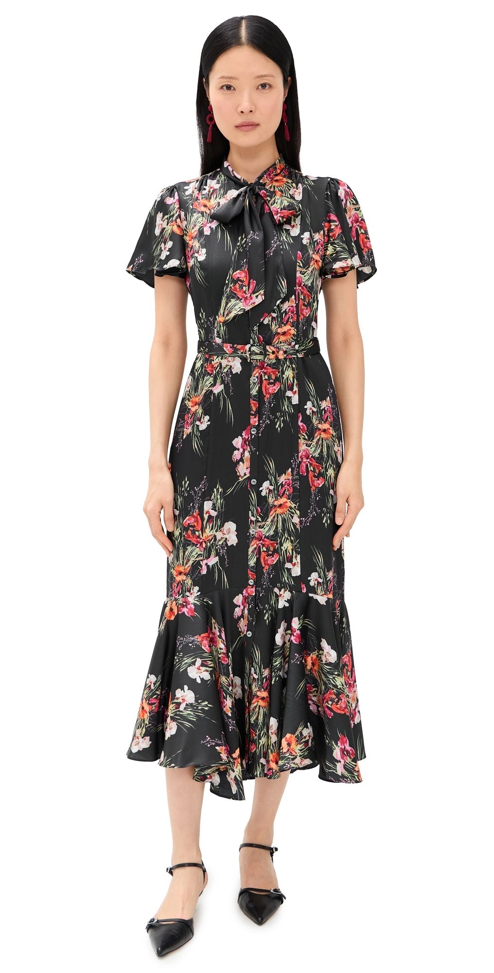 Cinq à Sept Iris Bouquet Willow Dress Black multi 8