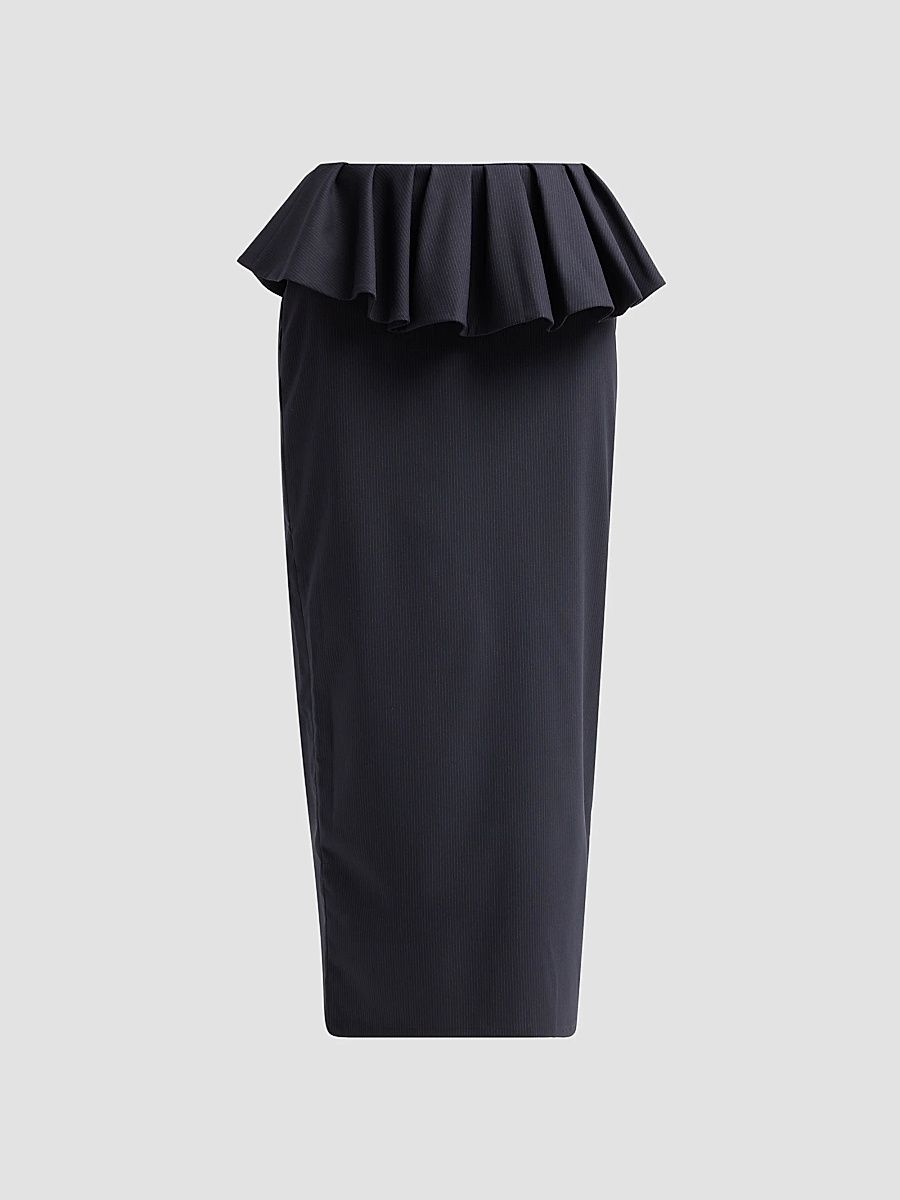 Women's Zhao Peplum Pencil Midi-Skirt - Navy - Size 4