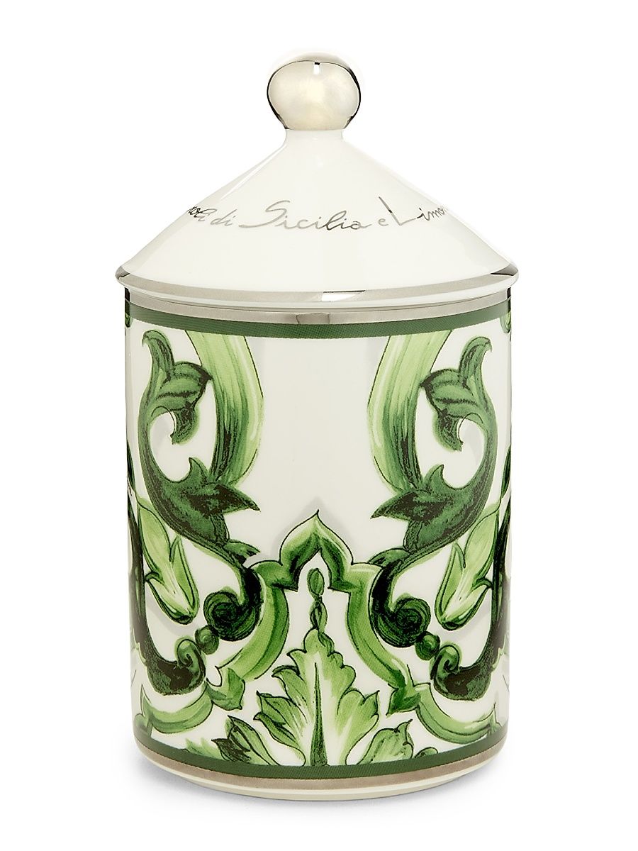 Blue Mediterraneo Sicilian Neroli Lemon Candle - White Green