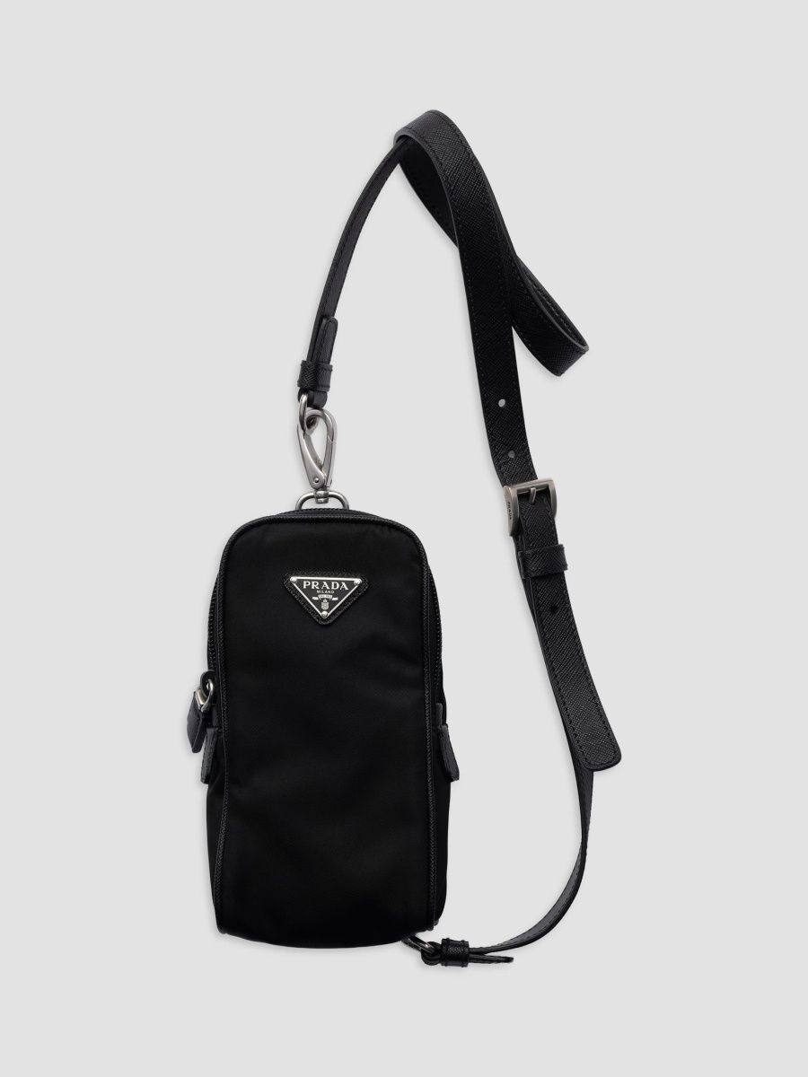 Prada Women's Re-Nylon and Saffiano Leather Pouch - Black