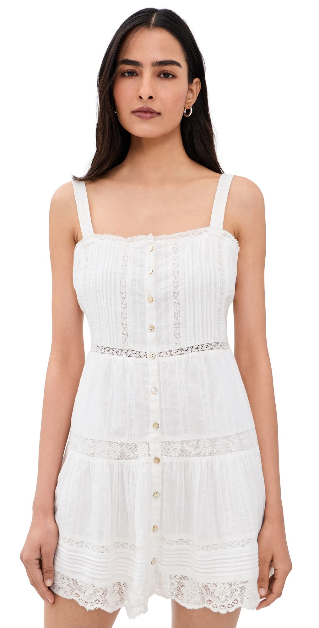 LoveShackFancy Charlize Dress Optic White XS