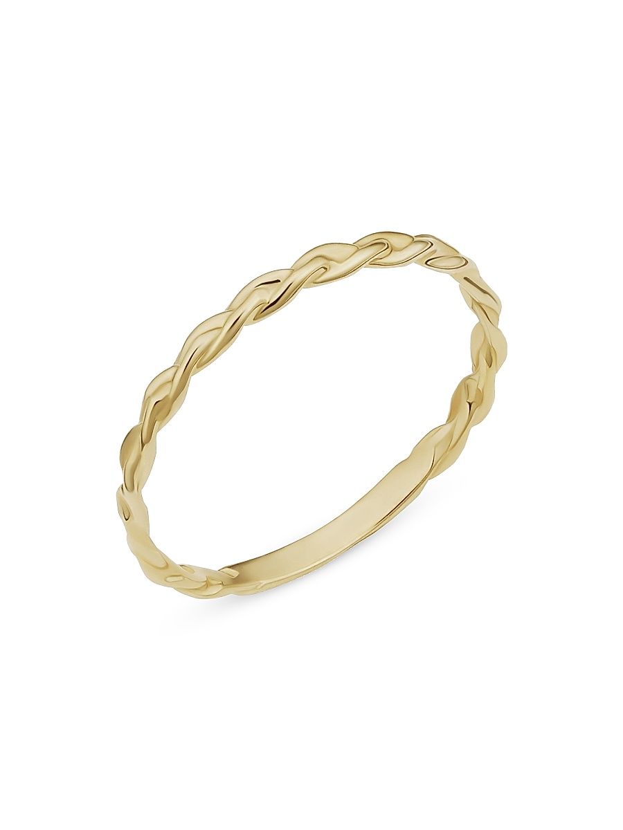 Women's 14K Yellow Solid Gold Caesar Stack Ring - Yellow Gold - Size 8
