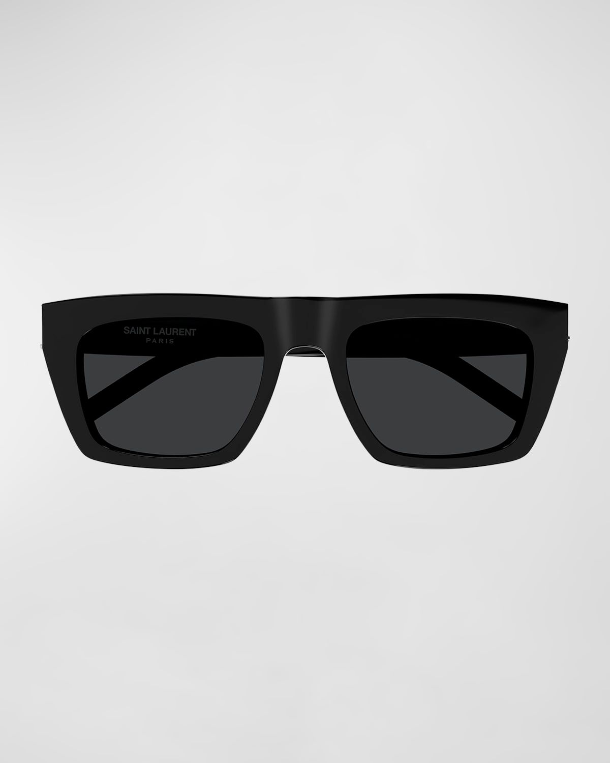 YSL Acetate Flat-Top Rectangle Sunglasses