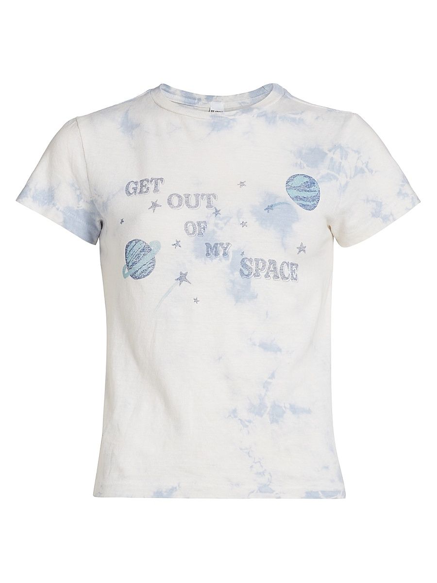 Women's My Space Tie-Dye Cotton T-Shirt - Hazy Tie Dye - Size Large