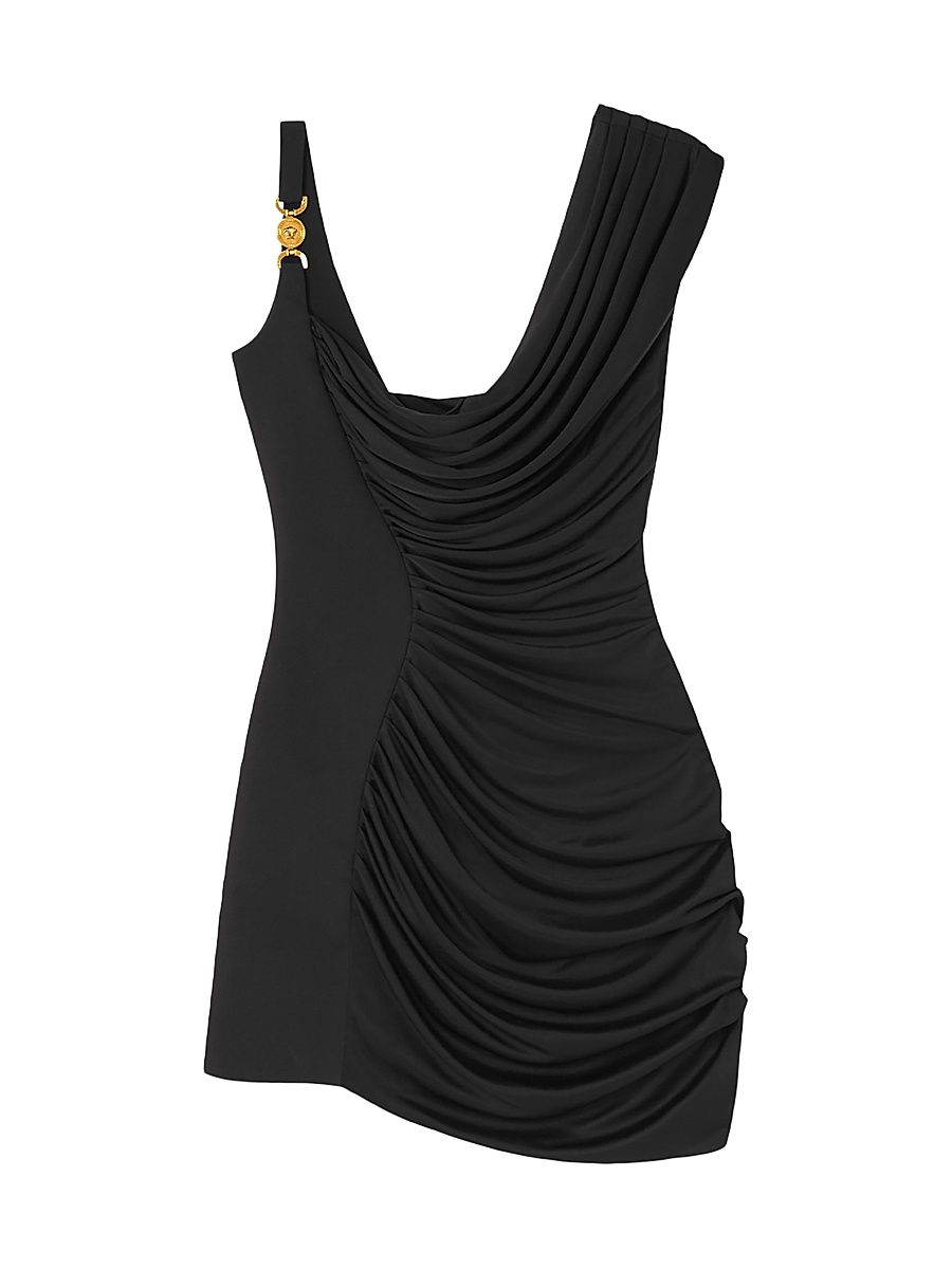 Women's Ruched Jersey Minidress - Black - Size 10