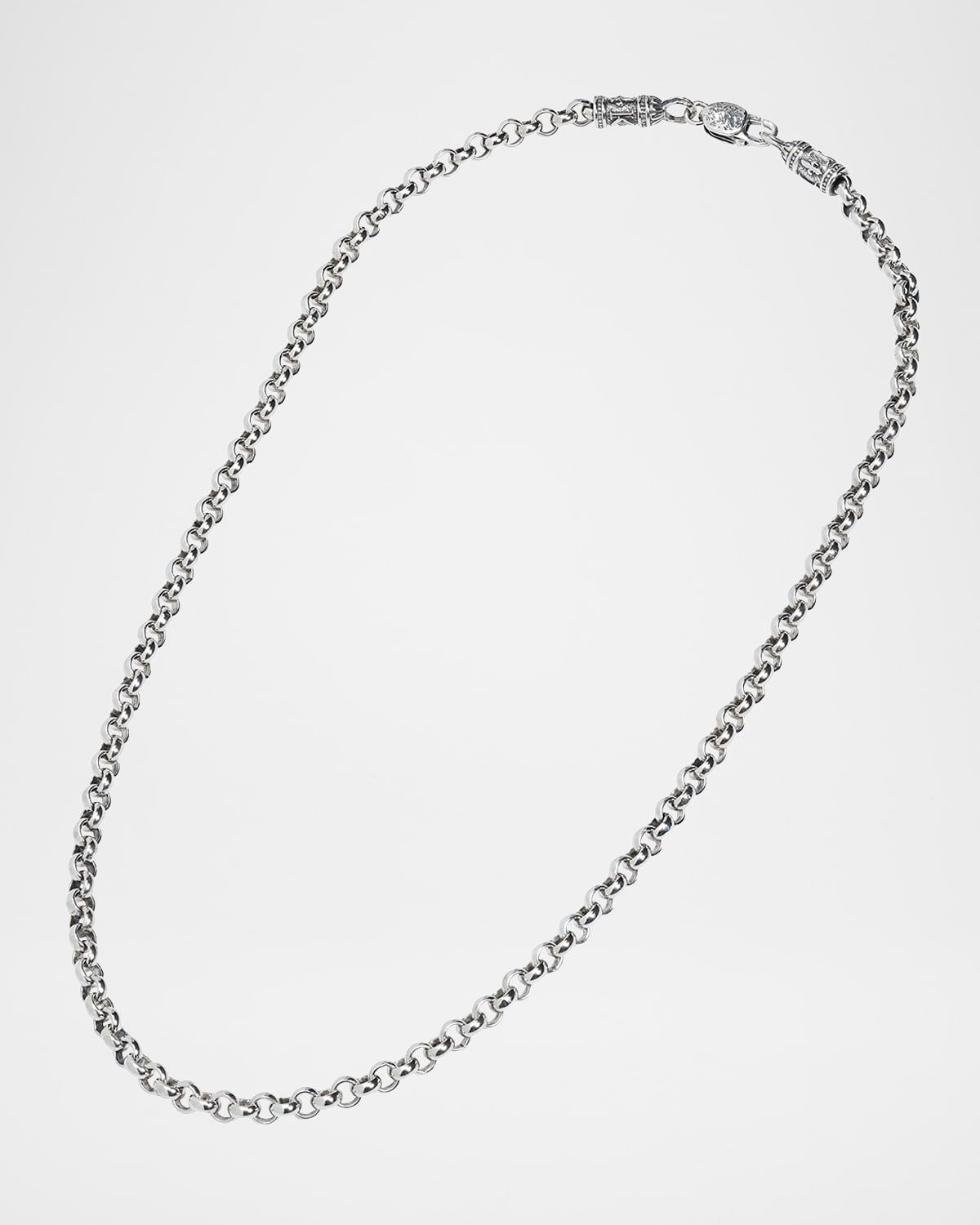 Men & apos;s Sterling Silver Cable Chain Necklace, 22"L