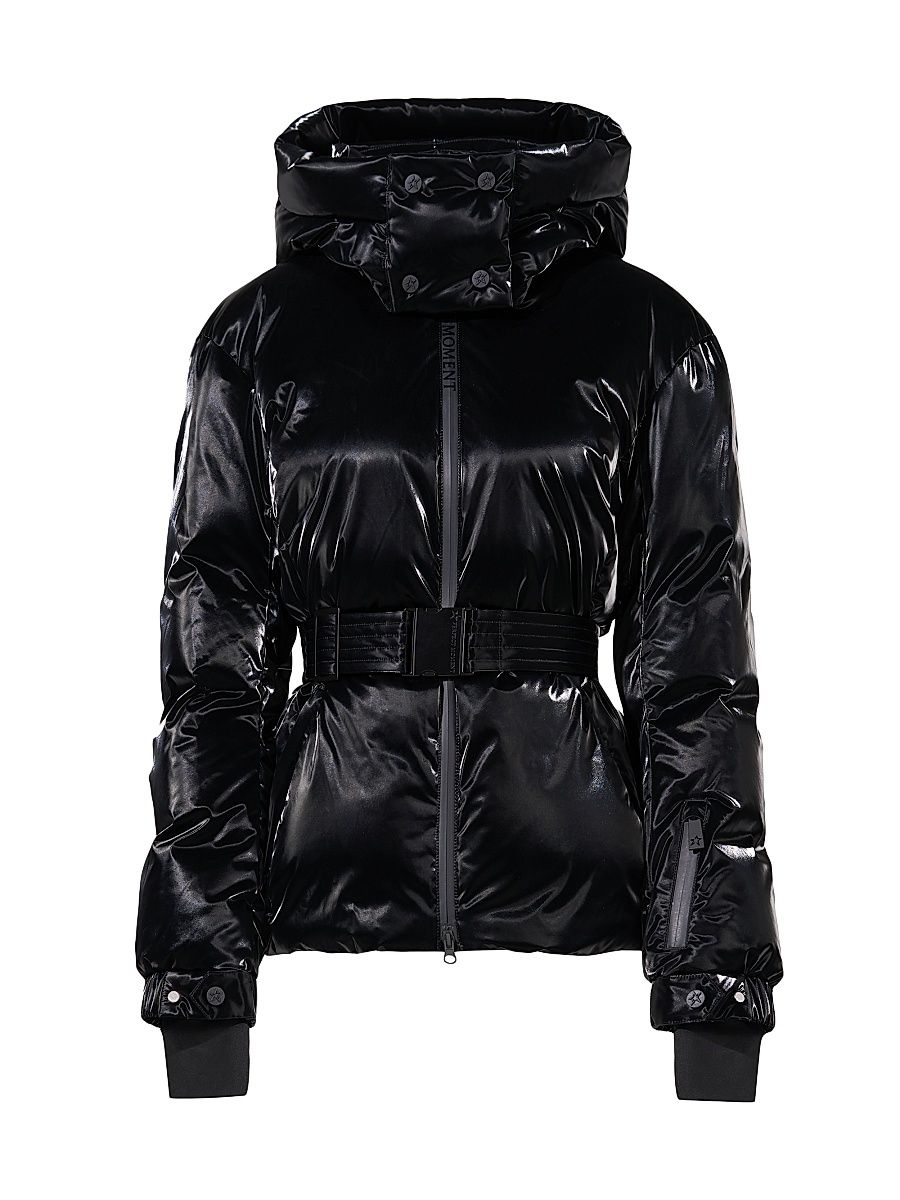 Women's Candice Down Belted Ski Parka - Liquid Black - Size Large
