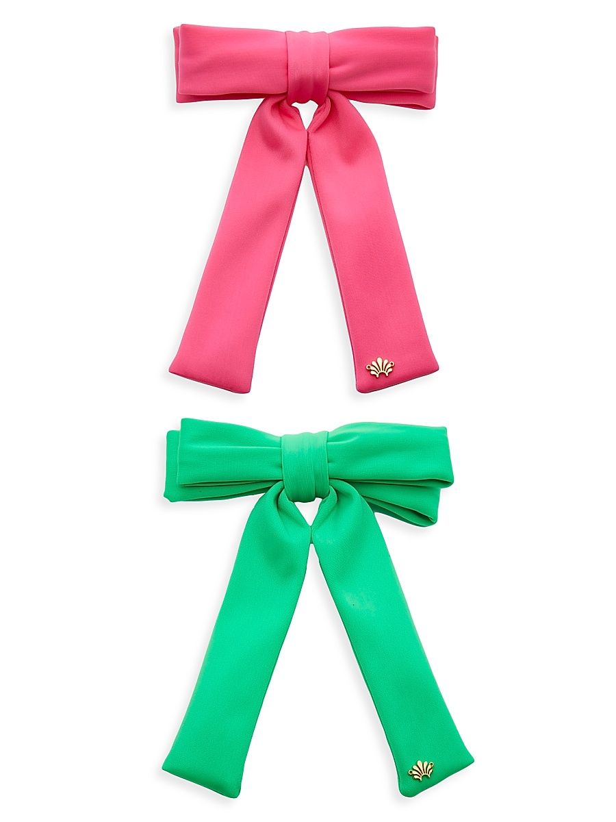 Women's Antoinette 2-Piece Neoprene Bow Barrette Set - Parakeet Multi