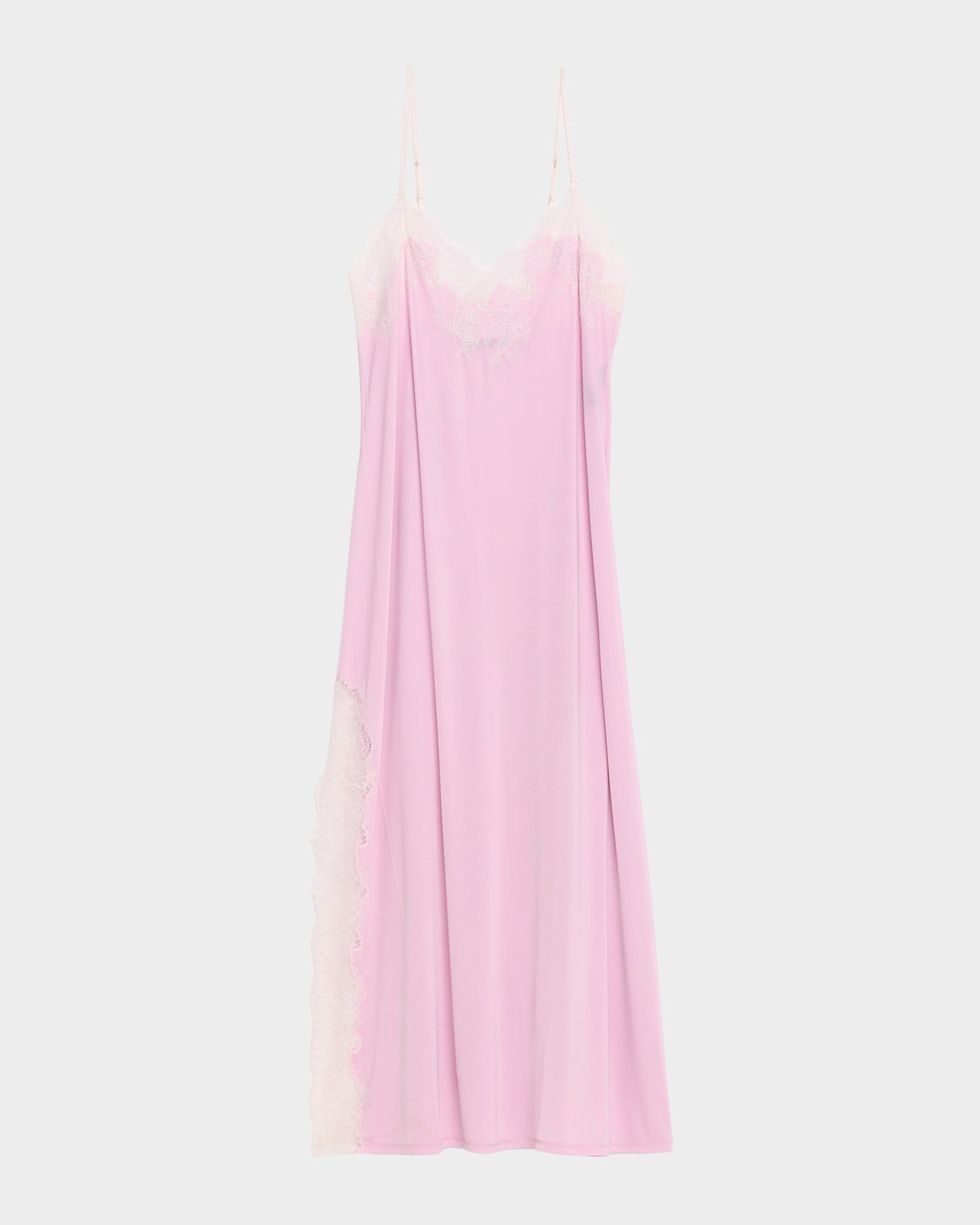 Enchant Silky Lace-Trim Nightgown