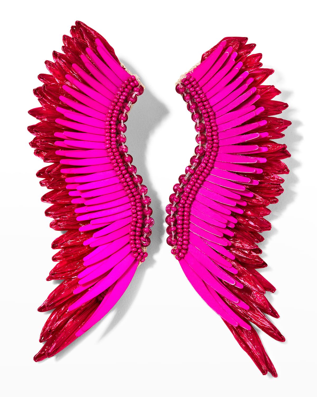 Raffia Madeline Earrings, Magenta
