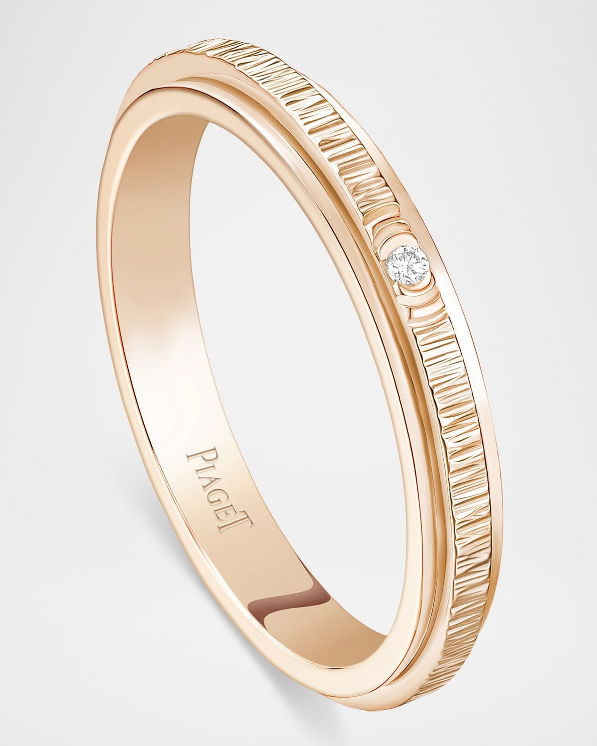 18K Rose Gold Possession Ring with 1 Diamond, Size 52