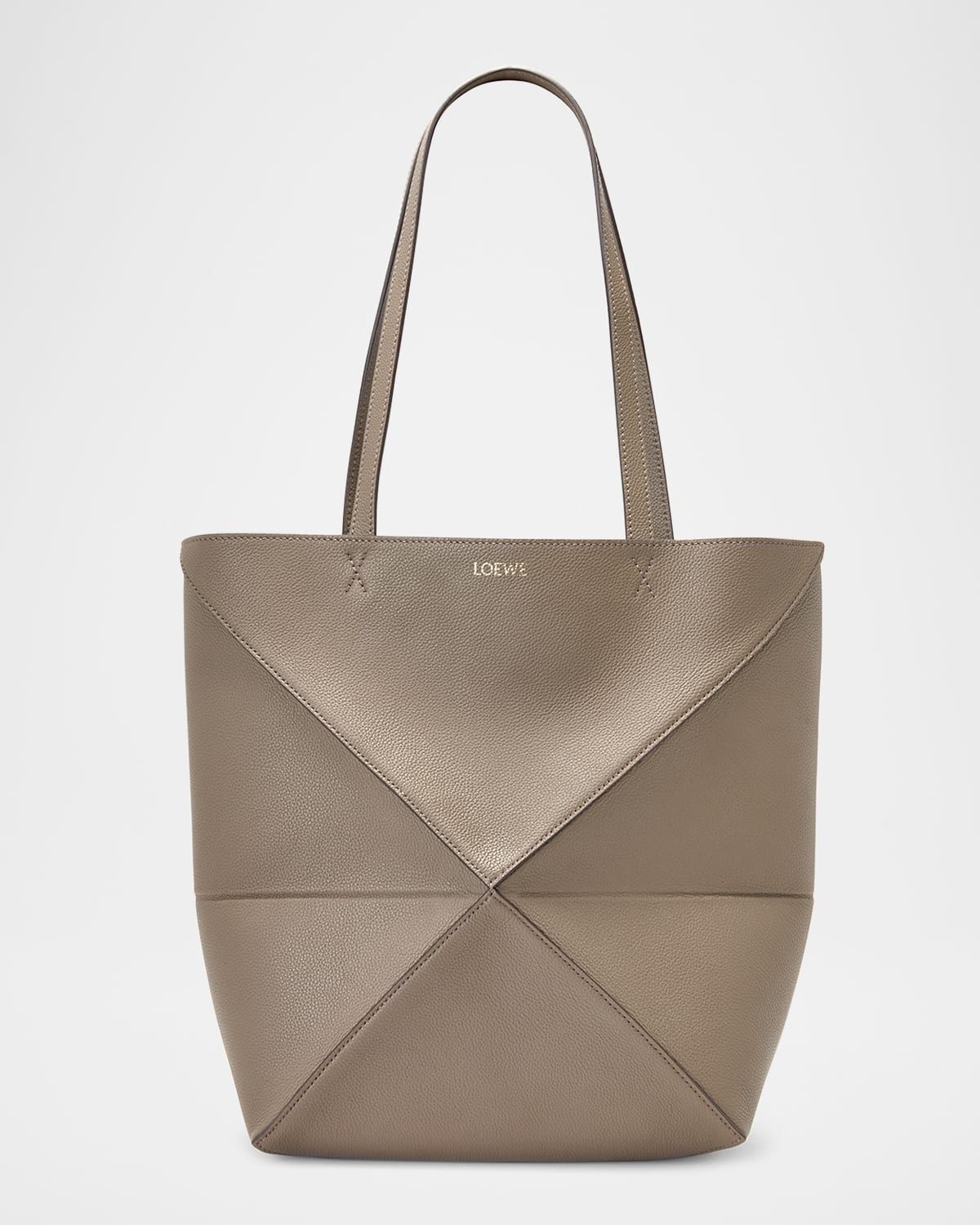 Puzzle Fold Medium Tote Bag in Soft Grained Leather