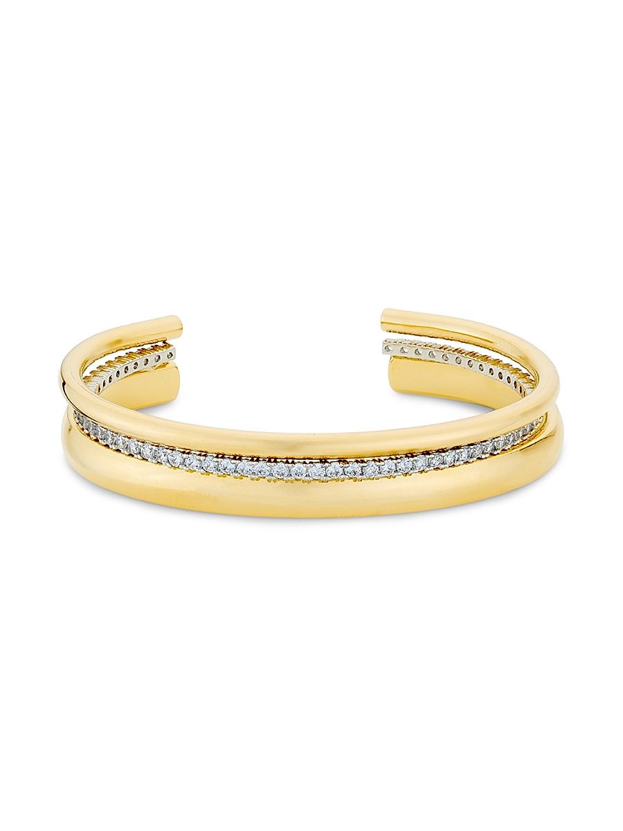 Women's Reagan 14K-Gold-Plated & Cubic Zirconia 2-Piece Cuff Set - Gold