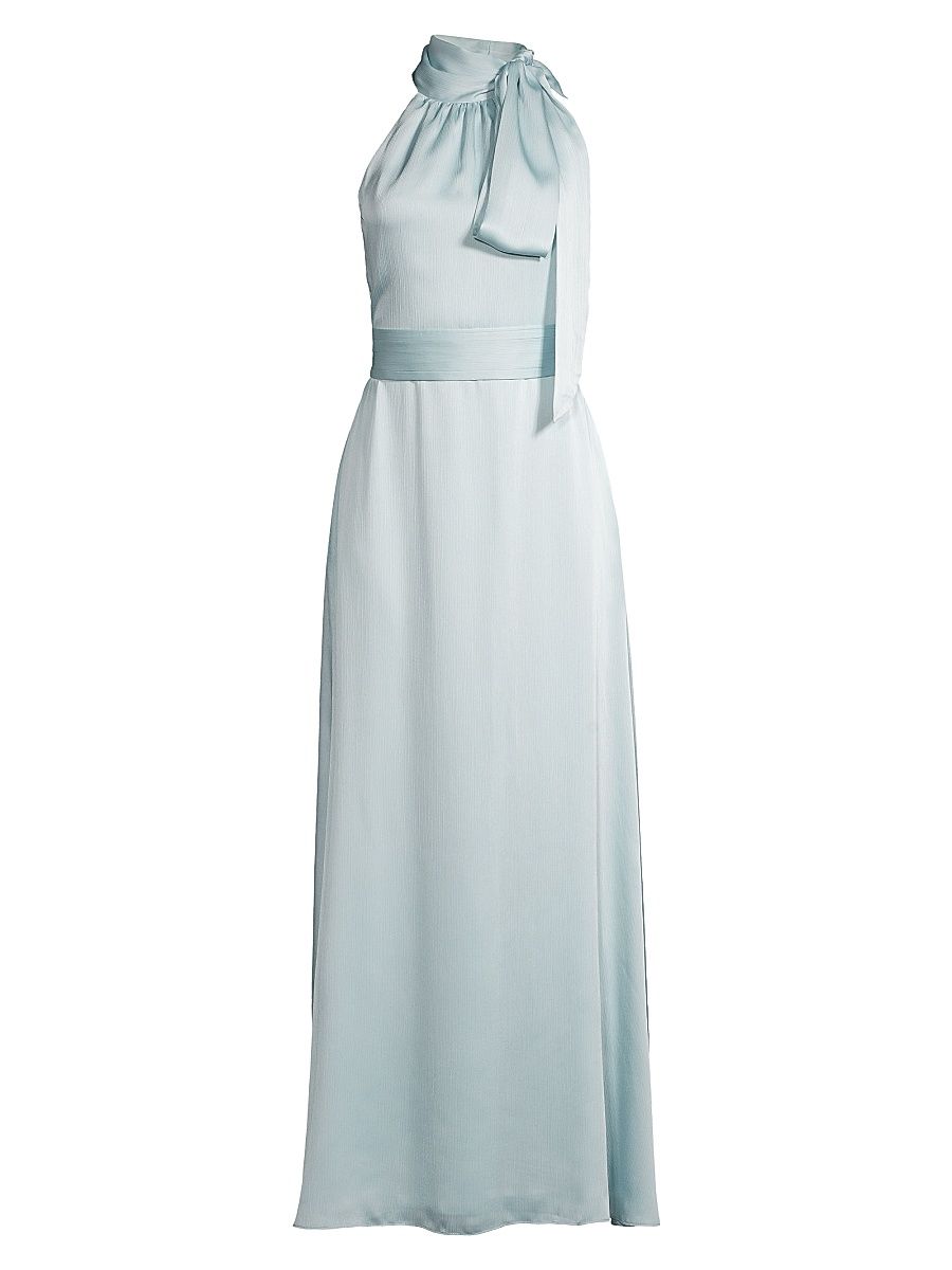 Women's Kayla Crinkled Georgette Gown - Ice Blue - Size 6