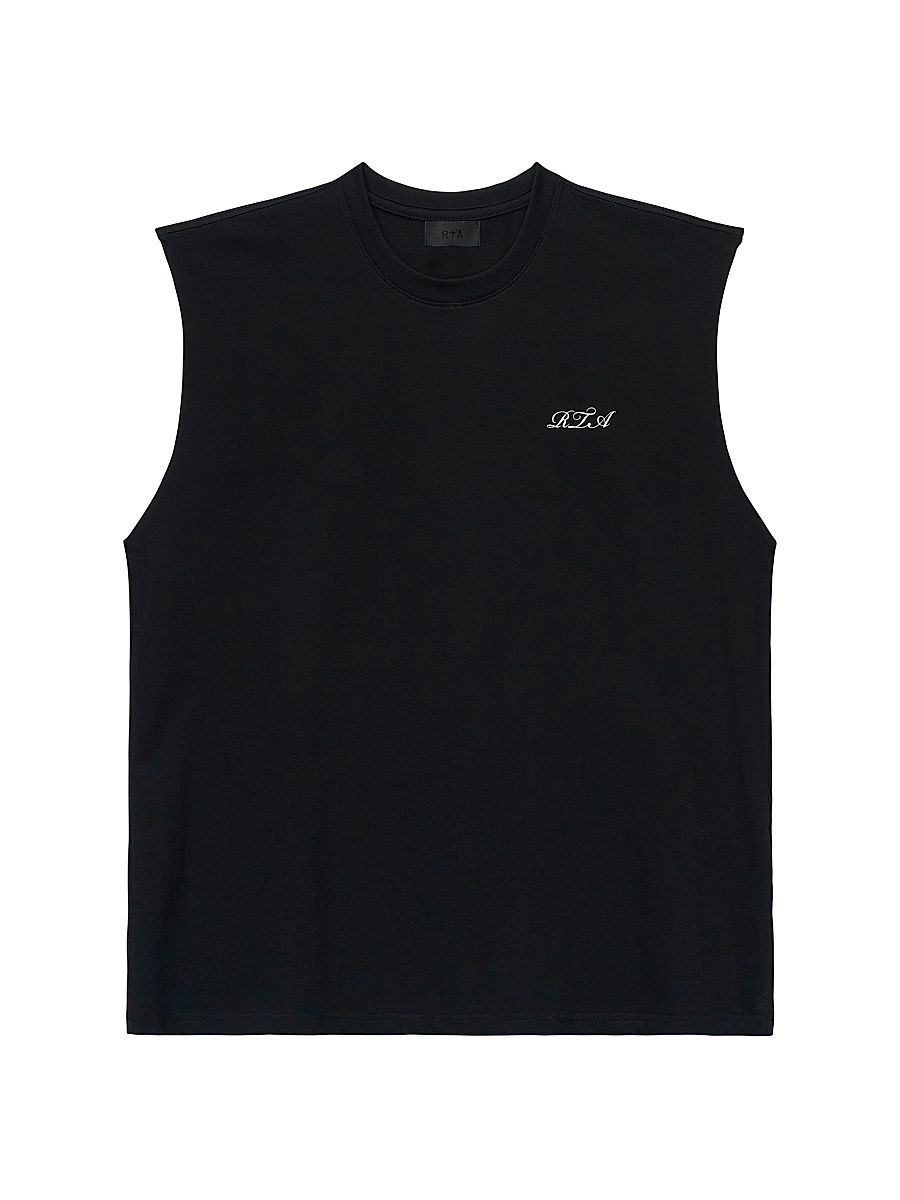 Men's Chaparral Terry Cursive Logo Muscle Tank - Black Cursive - Size XL