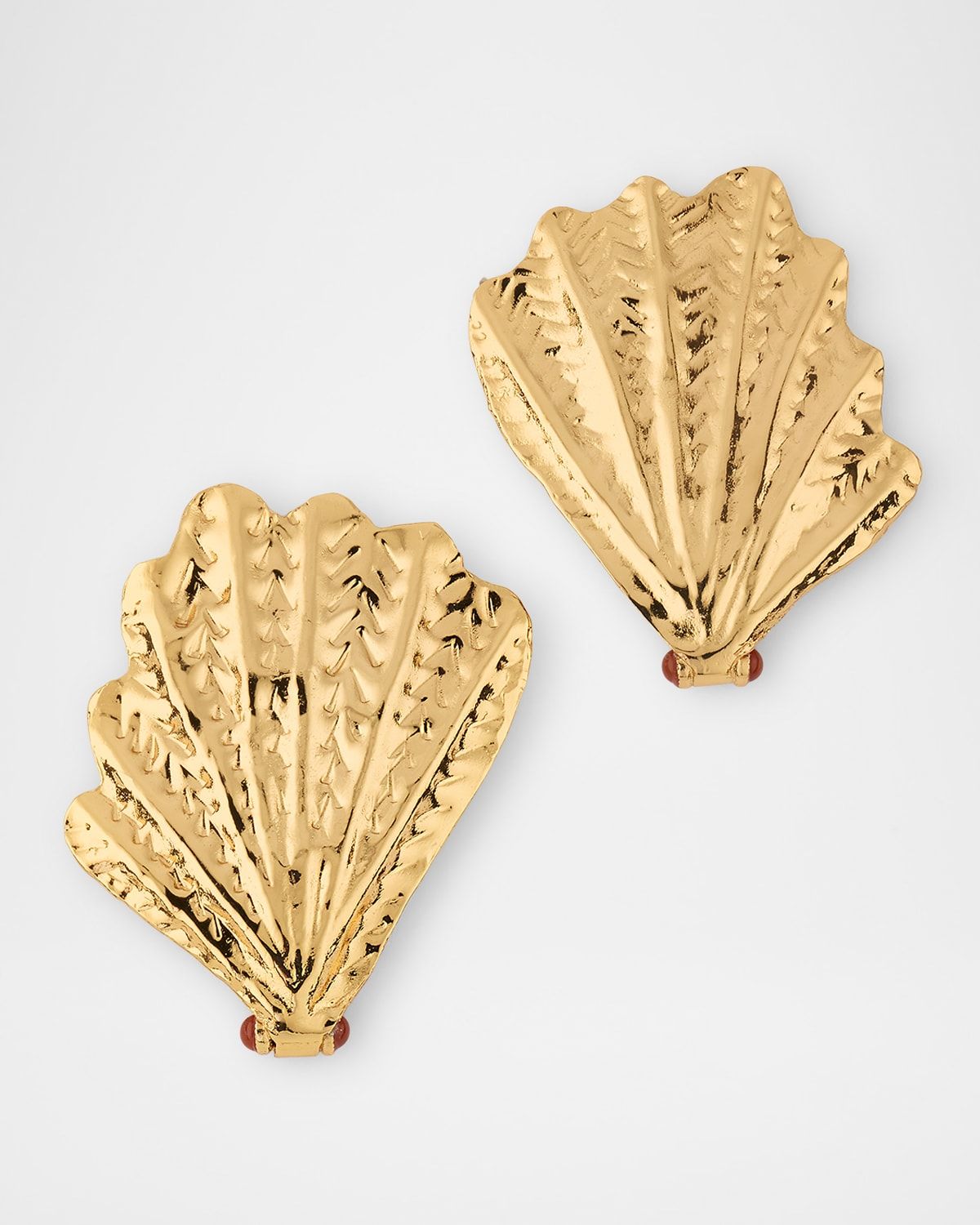 Shell Gold Stud Earrings