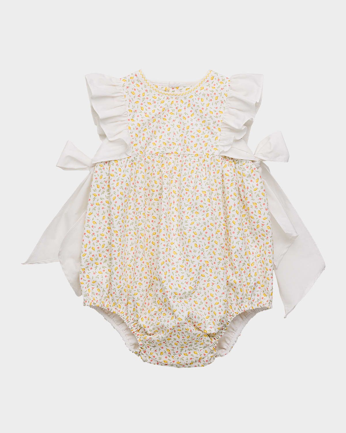 Girl & apos;s Lemon-Print Bubble Romper, Size 6M-24M