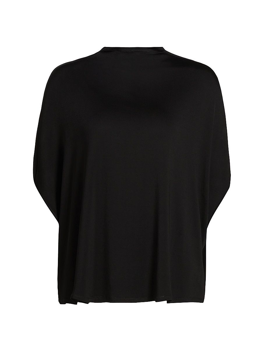 Women's Jersey Cape T-Shirt - Black - Size Large