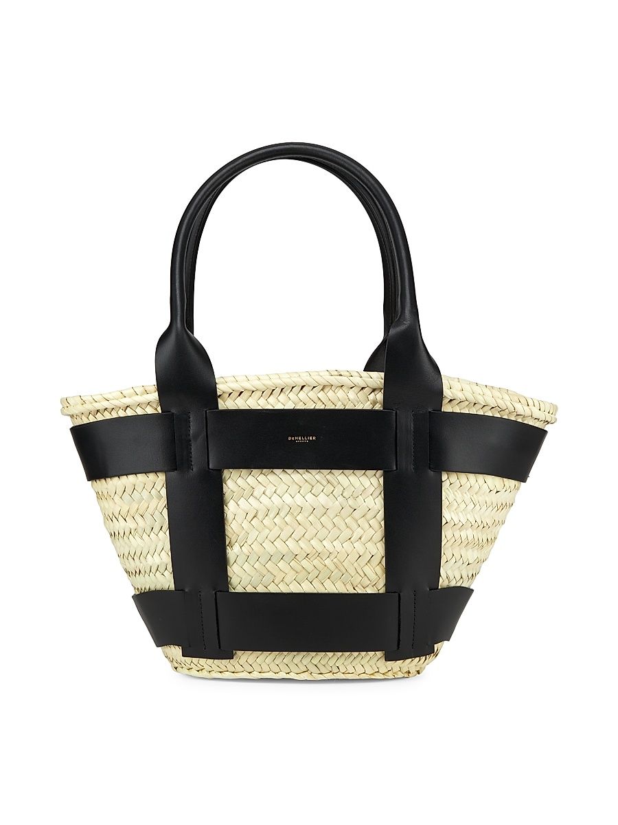 Women's Santorini Raffia Tote Bag - Black