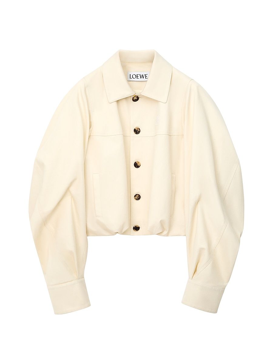 Women's Twill Bomber Jacket - Ivory - Size 10