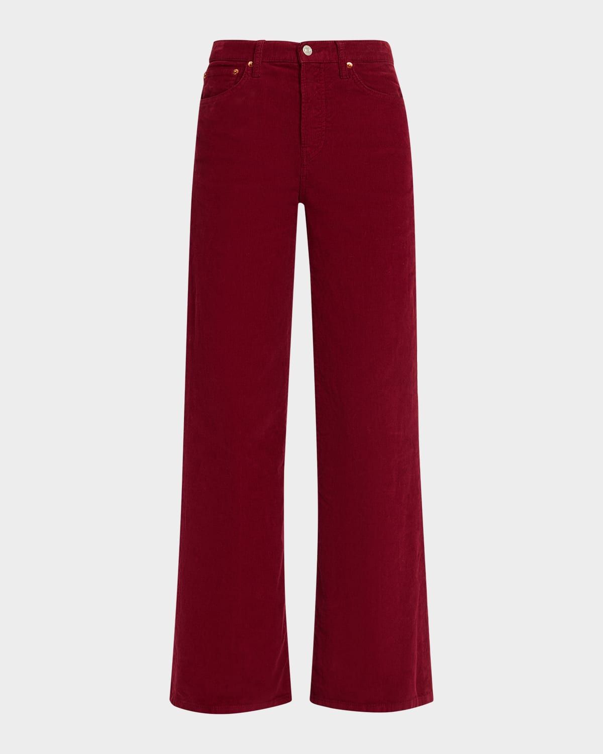 Studded Wide Flare Corduroy Pants