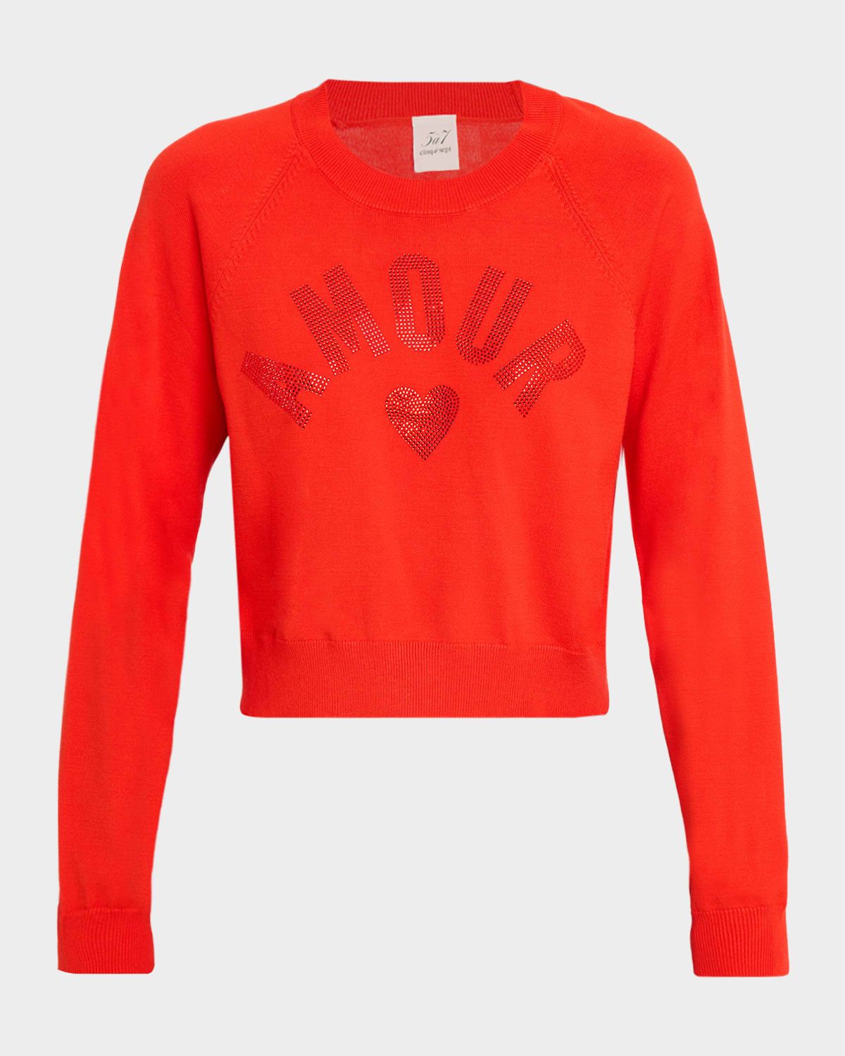 Amour Embellished Crewneck Sweater