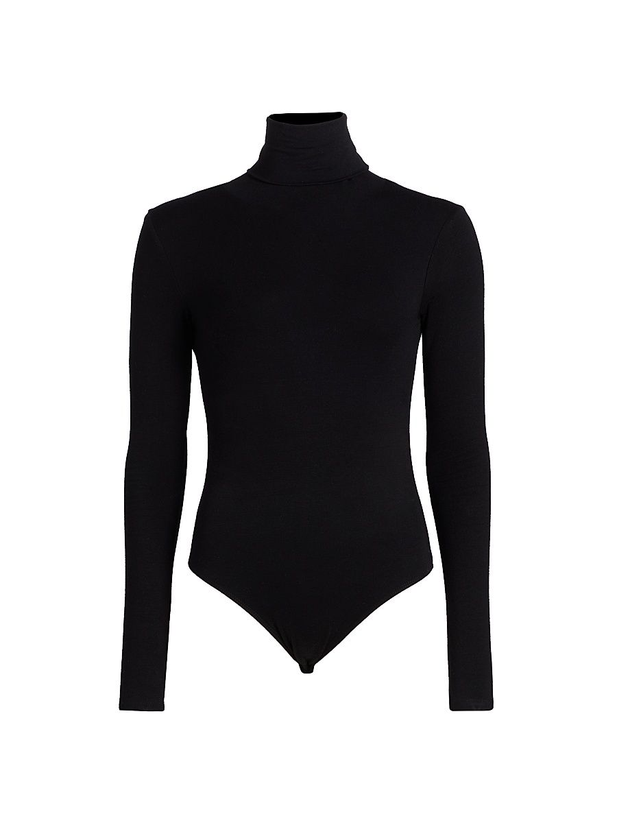 Women's Stretch Turtleneck Bodysuit - Black - Size XS