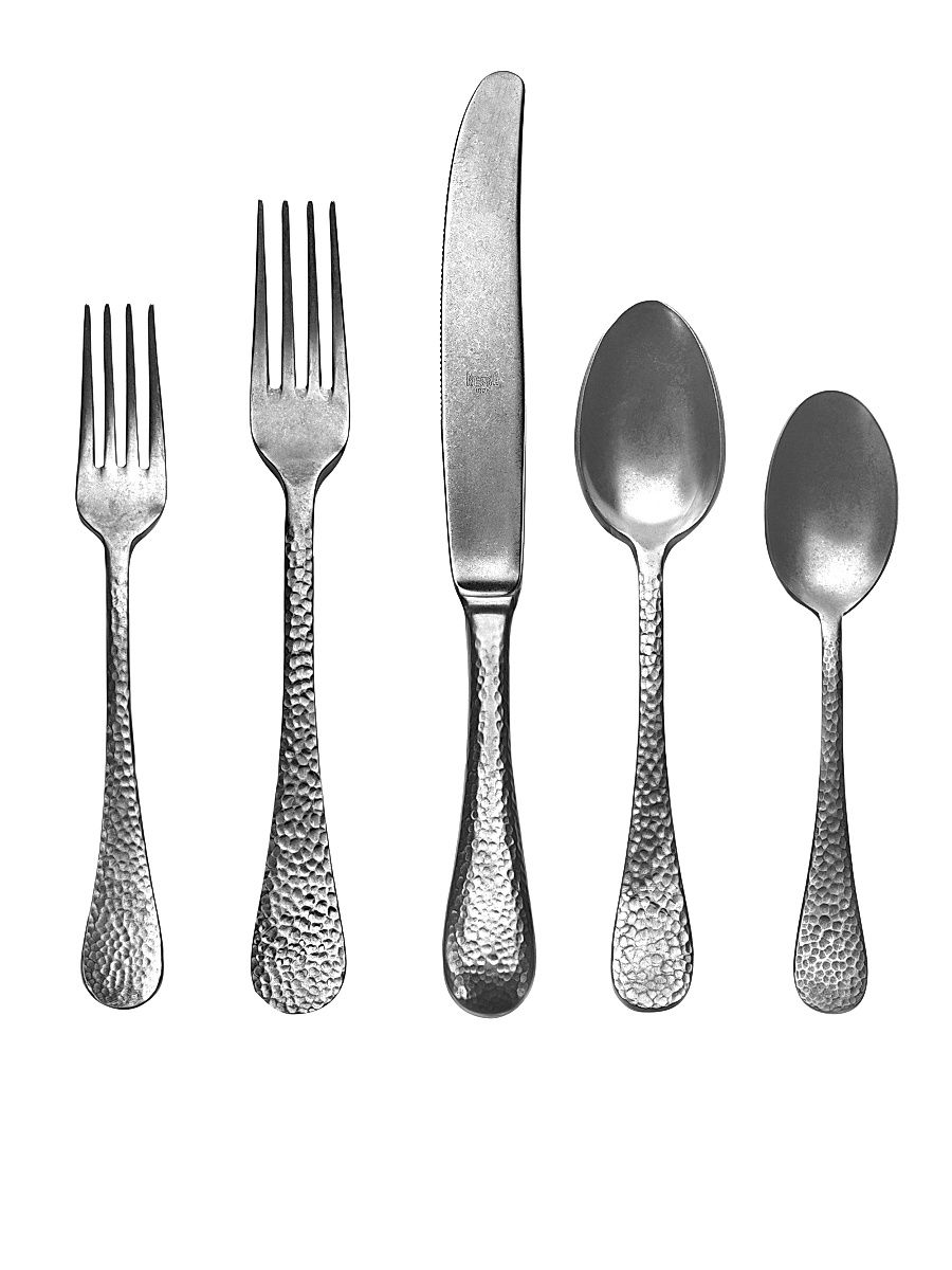 Epoque 20-Piece Pewter-Finished Cutlery Set - Silver