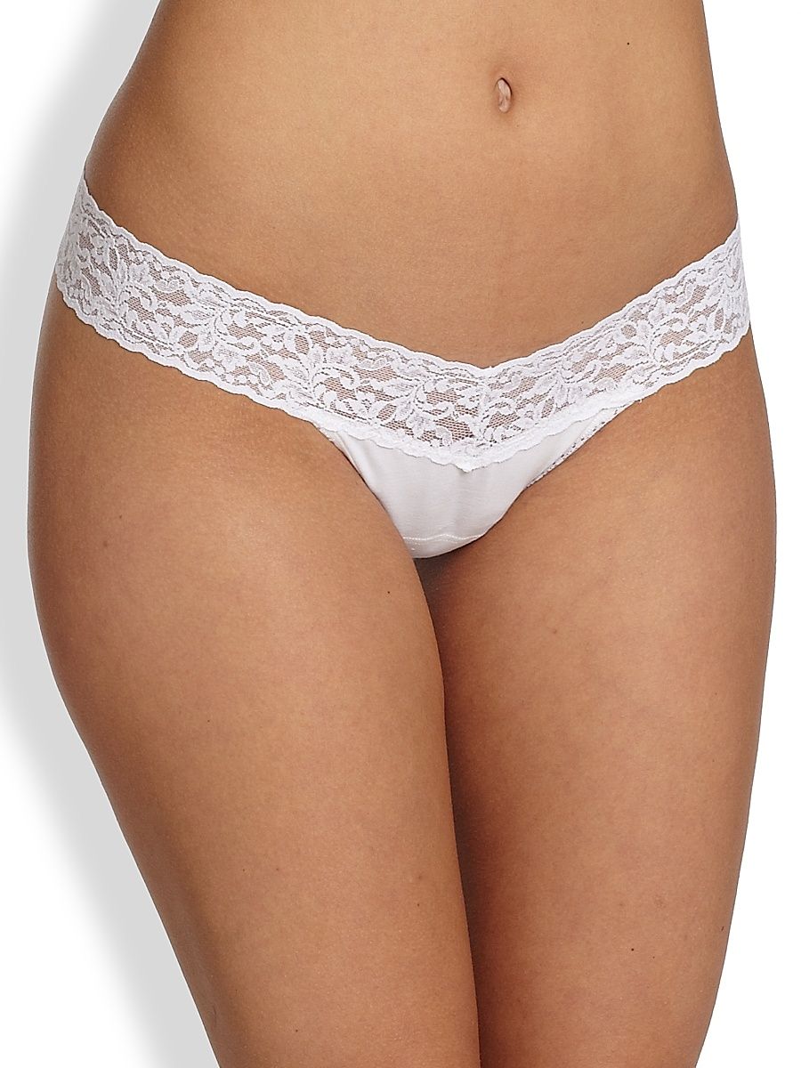 Women's Cotton Low-Rise Thong - White