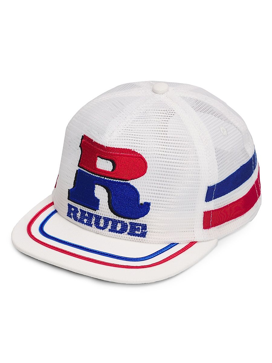 Men's Split Petrol Logo Flat Brim Hat - White Red Blue