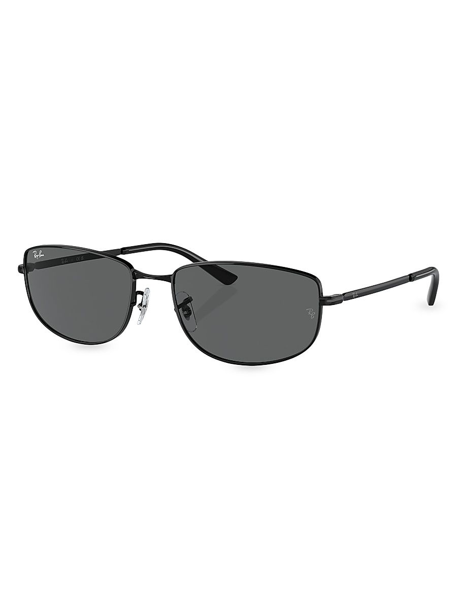 Men's RB3732 59MM Rectangular Sunglasses - Black Dark Grey